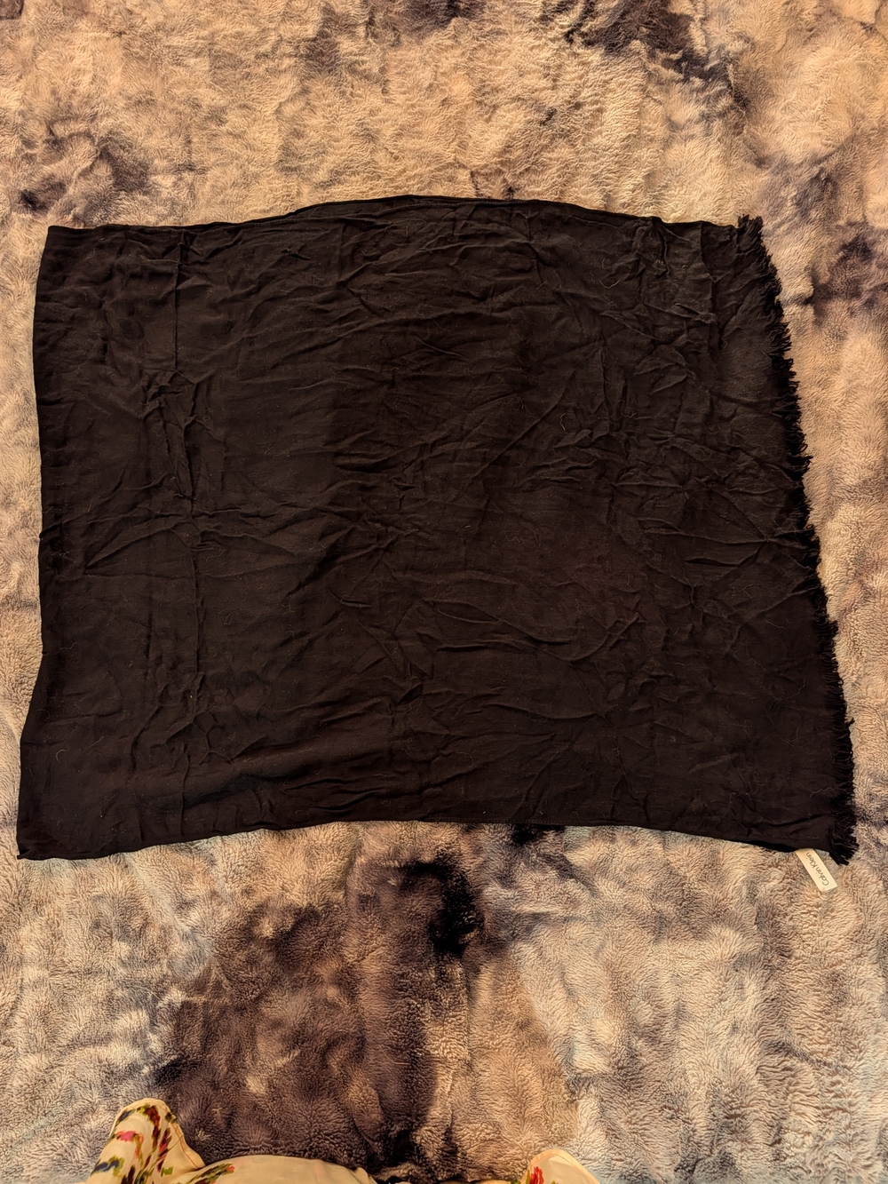 Calvin Klein Black Lightweight Fringe Scarf